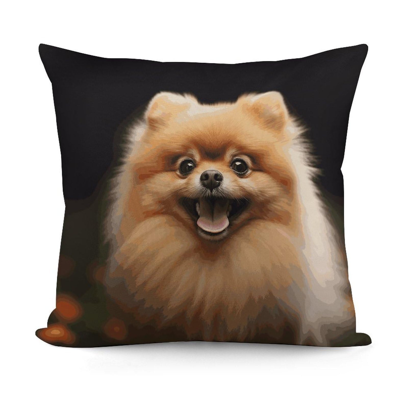 LZQPOEAS Pomeranian Throw Pillow Cover 18x18 in Breathable Square Pillow Case Cozy Soft Pillowcase Protector Fashion Modern Couch Cushion Case for Living Room Bed Sofa Decor