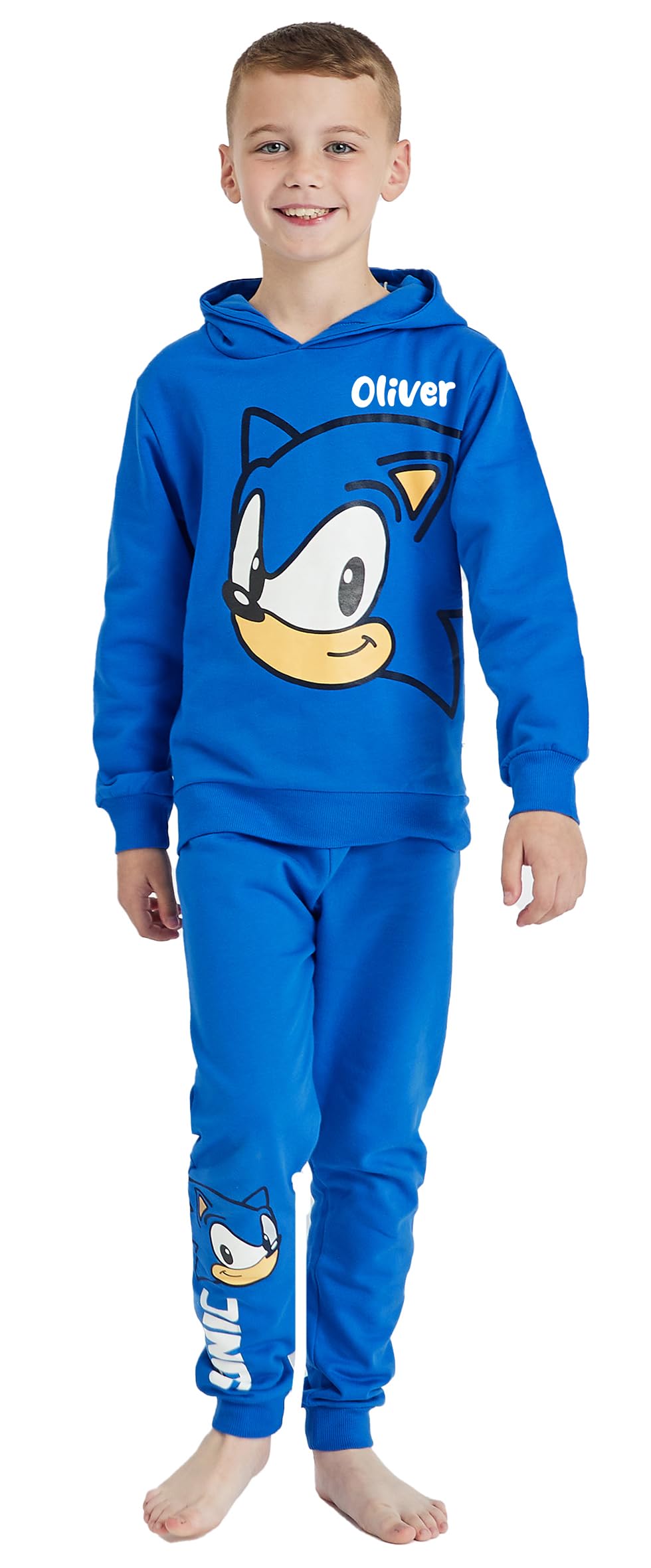 Sonic The Hedgehog Boys Personalised - Sonic Personalised Hoodie Joggers Tracksuit Bottoms Hoody (Uk, Age, 5 Years, 6 Years, Regular, )