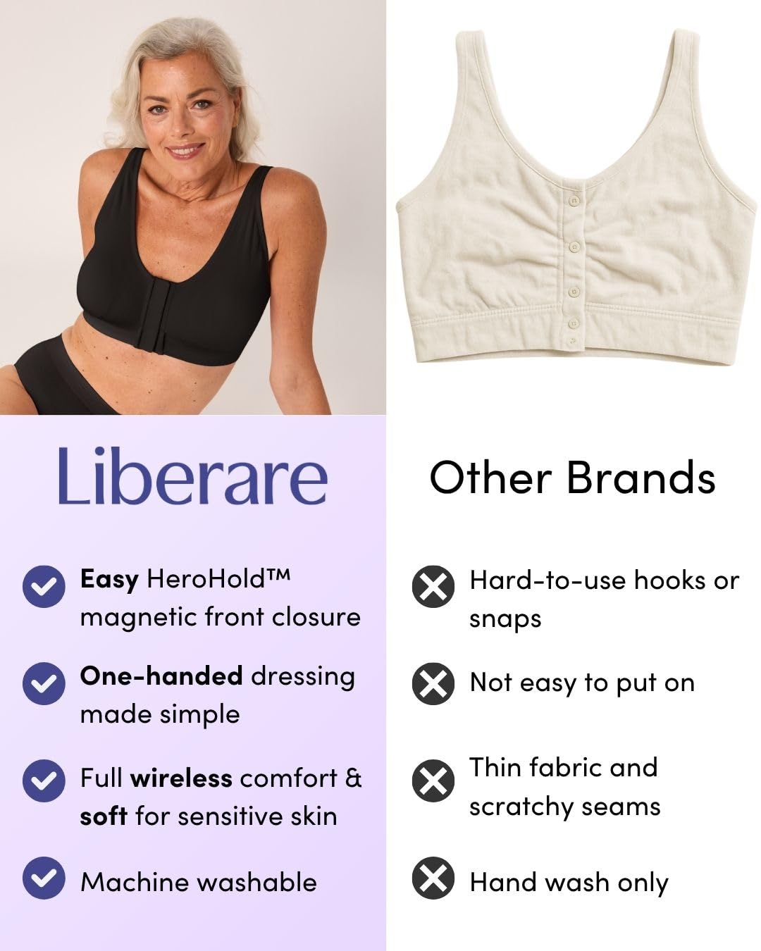 LIBERARE Easy On Wireless Front Closure Bra Comfort Sculpt Adaptive Bra for Women product thumbnail 7