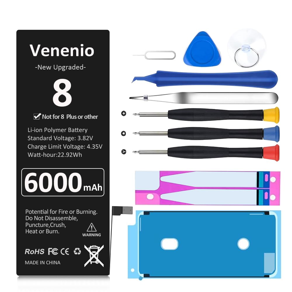 Amazon.com: Venenio Battery for iPhone 8, [6000mAh] 2026 Upgraded