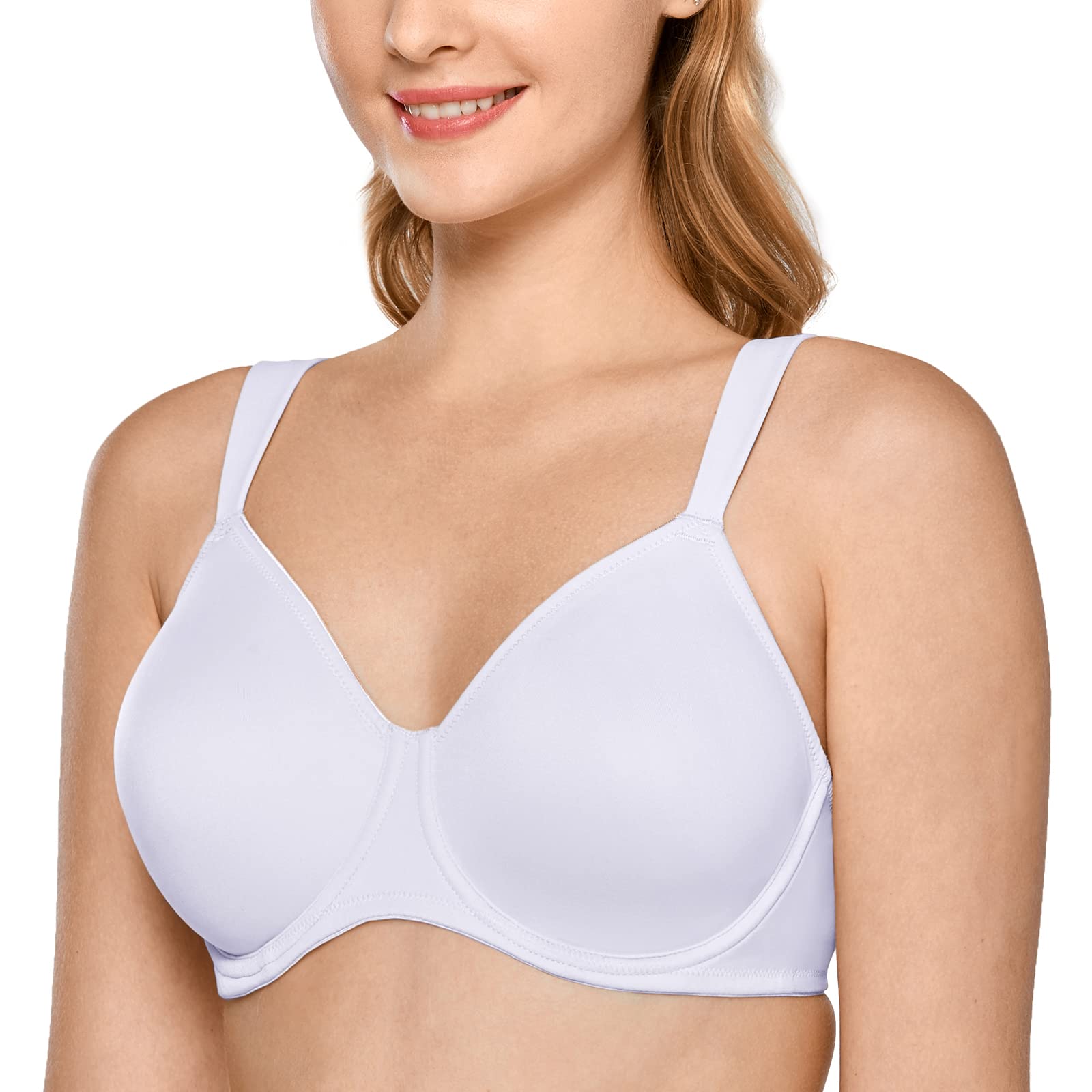DelimiraWomen's Non-Padded Minimiser Bras Full Coverage Seamless Underwire Plus Size Smooth T Shirt Bra