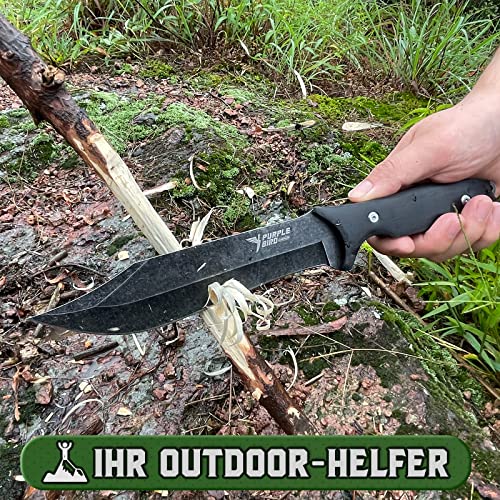 Foto von PURPLEBIRD Camping Axt Outdoor Messer Set, Feststehend Jagdmesser Survival Messer und Spaltaxt Schärfe Camping Beil mit Geschenkbox