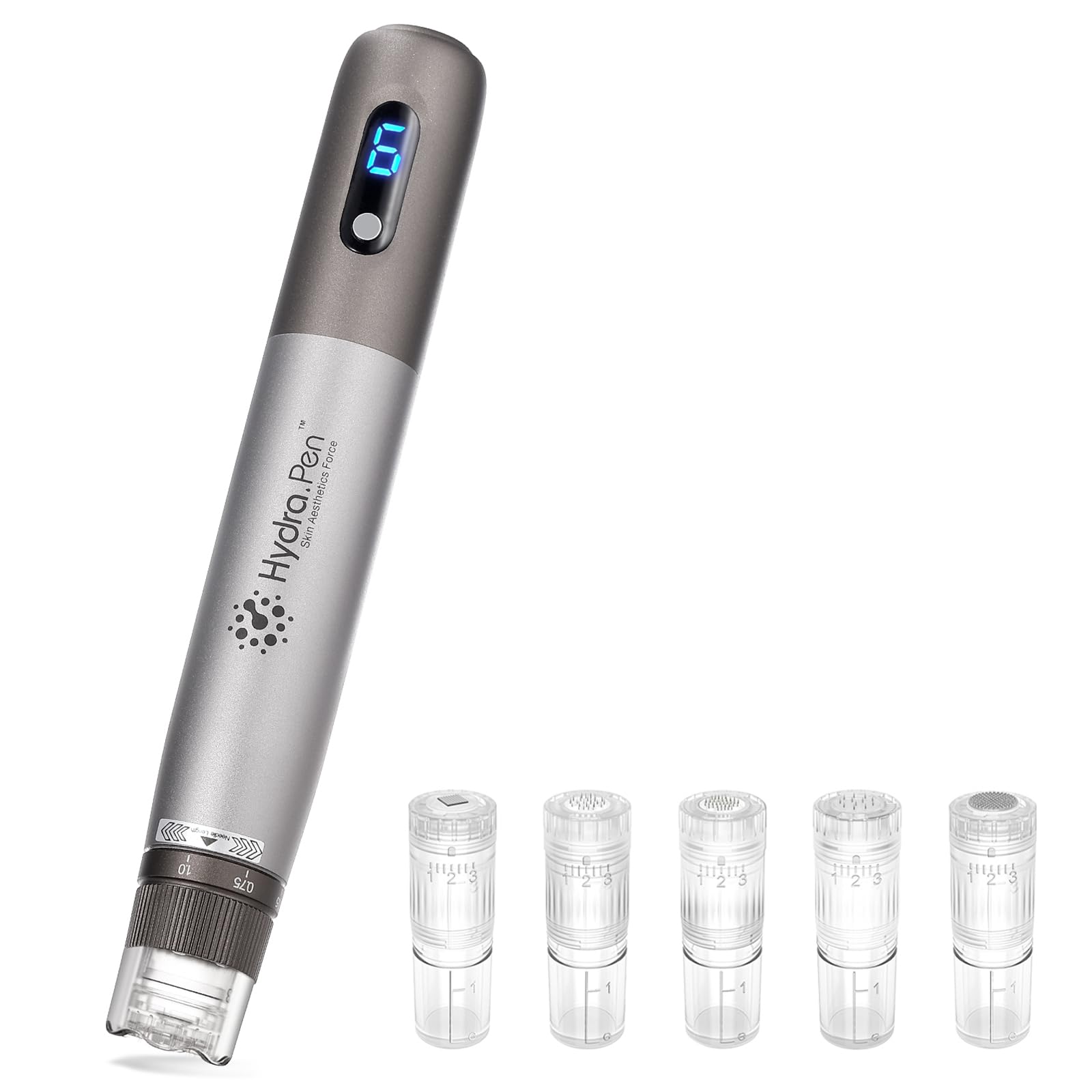 Microneedling Pen do automatycznego nanoszenia serum, Hydra. Pen H3 autentyczny, bezprzewodowy Derma Pen z 5 rodzajami wymiennych wkładów do twarzy, ciała, porostu włosów, do pielęgnacji skóry