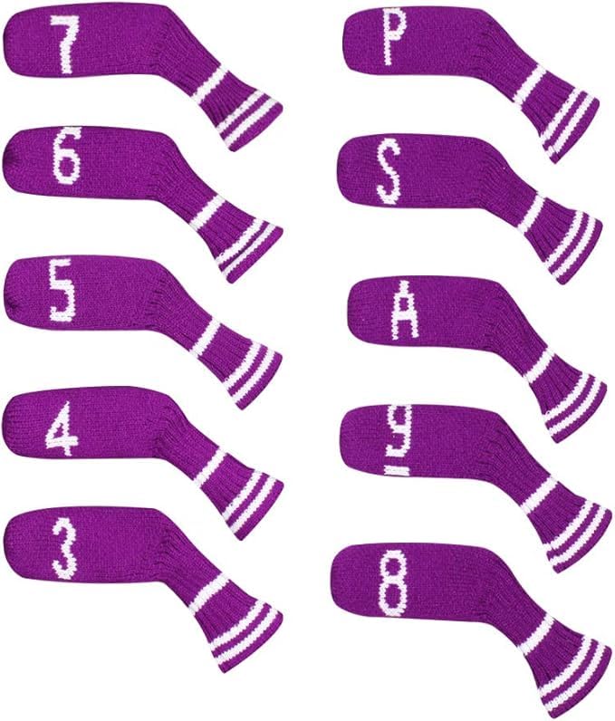 Couvre-tête de golf en tricot haut de gamme Scott Edward avec bandes violettes pour club hybride