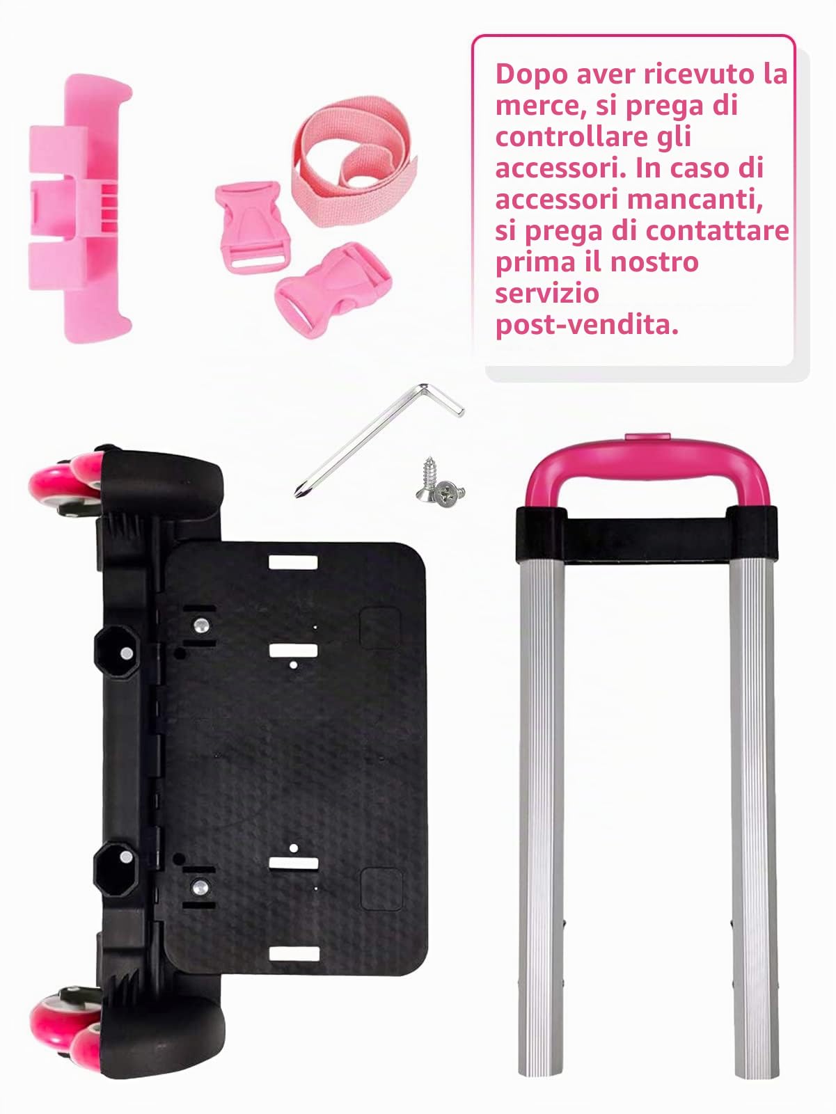 PROTAURI Carrello pieghevole per borse scolastiche – Ruote per bambini – Passeggino da viaggio con fibbie