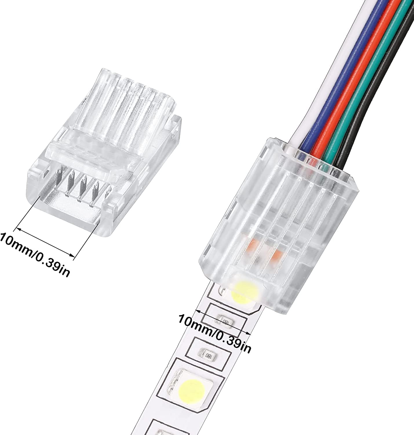 SmartLight 10 Mm Gerade/L/T SMD 5050/5630 LED Streifen Clip Stecker 2/4