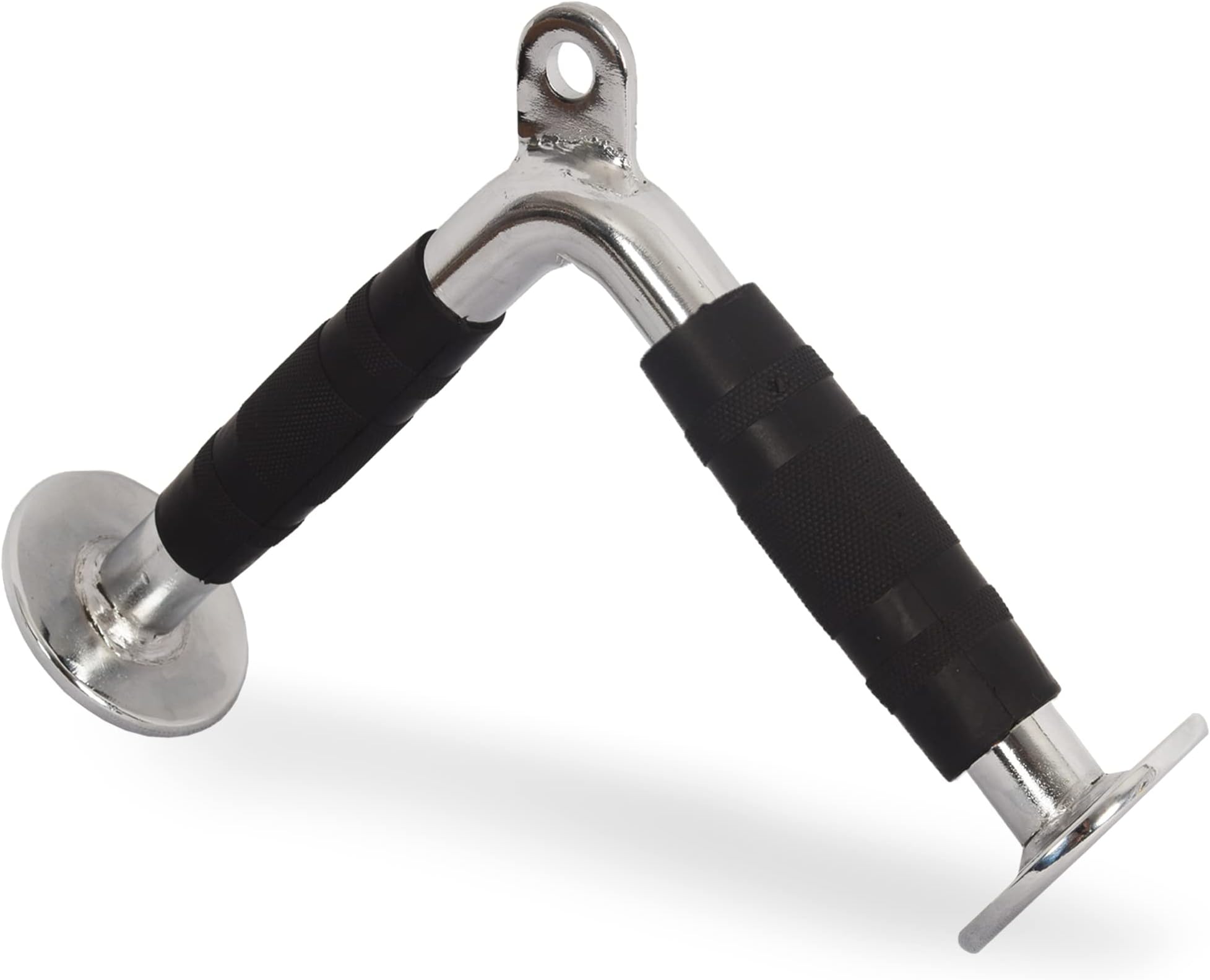V Bar Cable Attachment | V-Shaped Lat Pull Down Bar for Tricep Press Down, Bicep, Back & Shoulder Workouts | Chrome Steel with Rubber Grip Handles for Home & Gym Equipment EM-9359