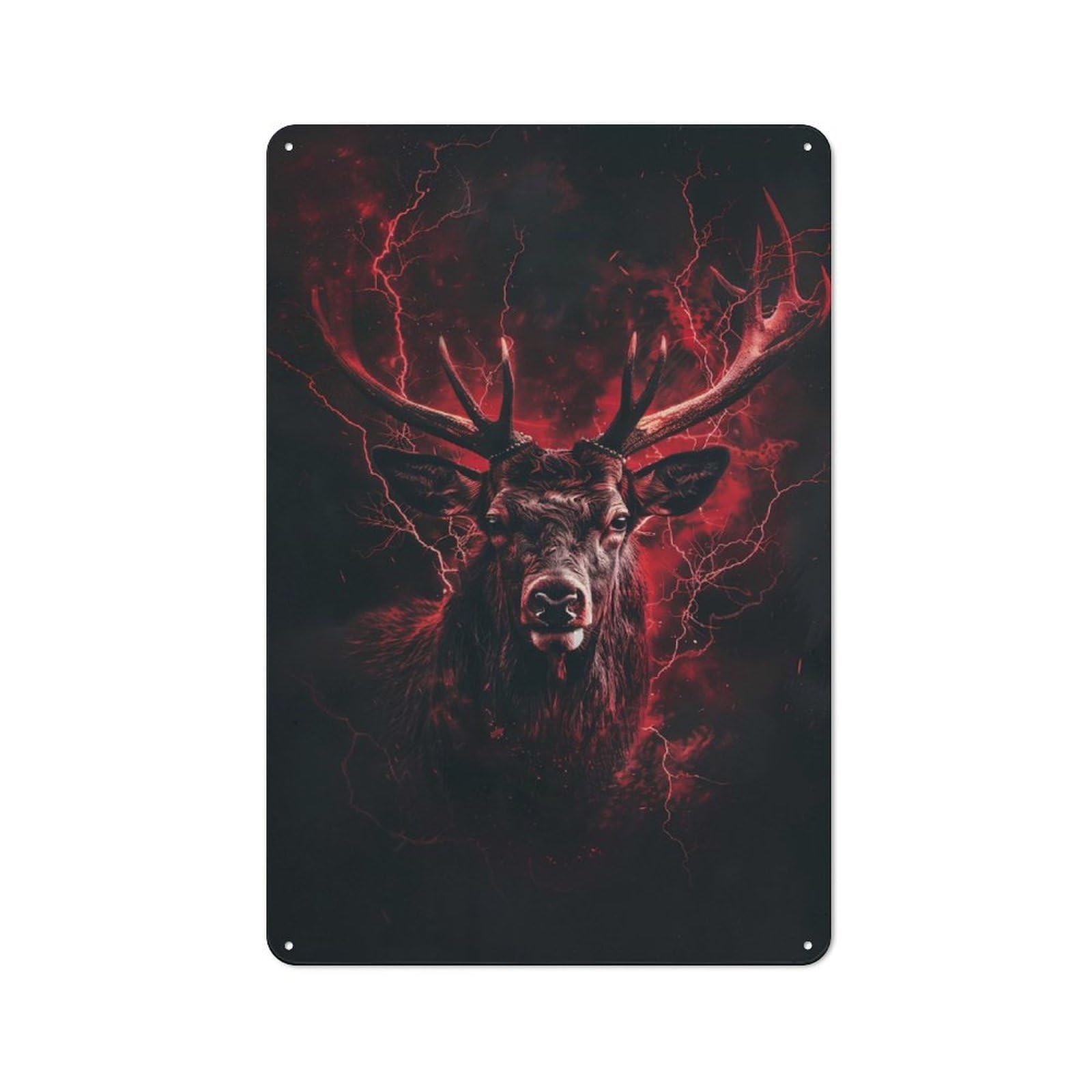 30x20cm Rustic Metal Sign with Animal Majestic Deer for Hobby Room Or Studio, Metal Sign Decor for Hobby Rooms And Studios