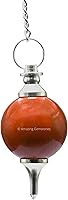 Vista 20 de Amazing Gemstone Carnelian Crystal Ball Pendulum for Divination - Dowsing Pendulum Necklace with Chain and Quartz Bead for Reiki Healing and Crystal