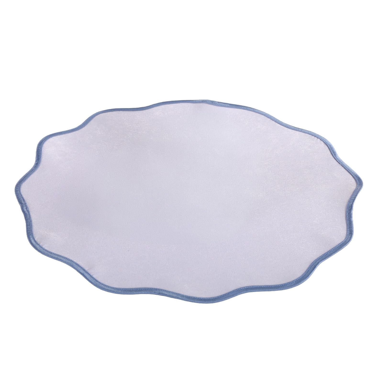 Virelynx Scalloped Round Placemat – Linen Machine Washable Heat Insulation, Table Mat for Dining Table Home Decoration