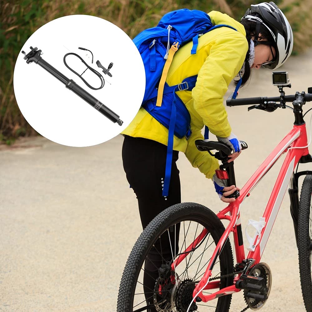 Fahrrad Dropper Sattelstütze, 30,9/31,6mm MTB Hydraulische Erwachsene Teleskopsattelstütze, Interne Zugführung Dropper Post für E-Bike/Rennrad, 100/125 mm Federweg, 395mm /345mm Längen