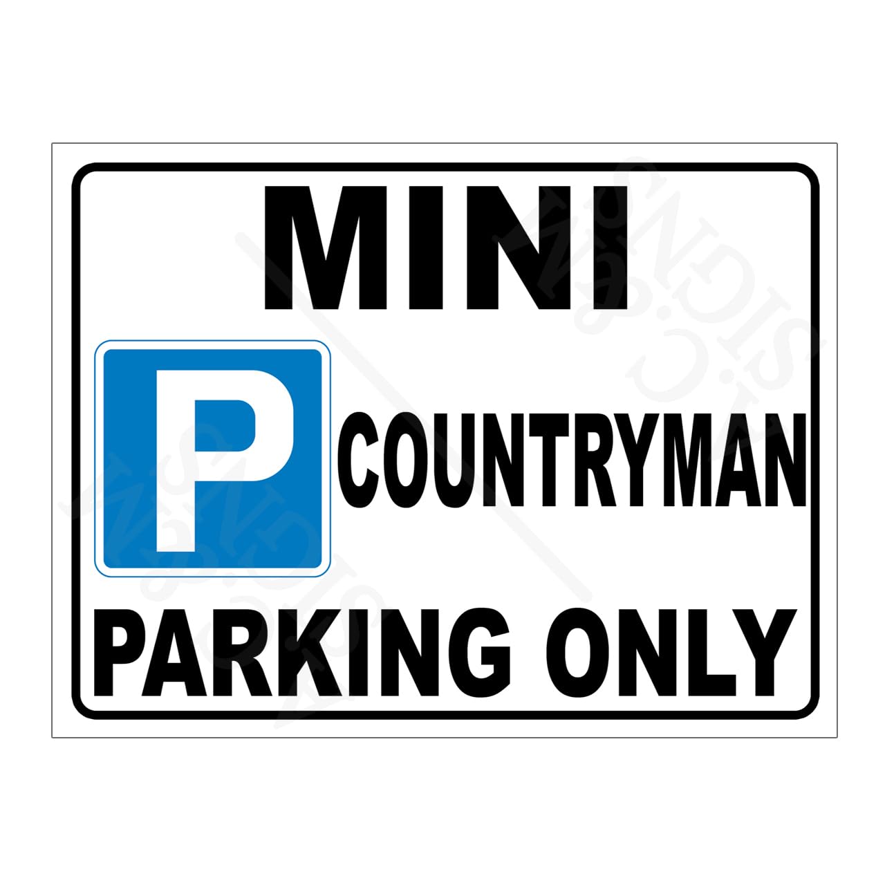 Metal Tin Sign Plaque Mini Countryman Parking Only 10x8in ref15188