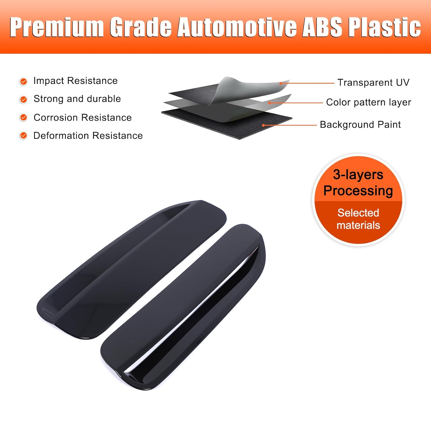 Hood Engine Air Vent Outlet Trim Cover Compatible with Pontiac G8 2008 2009 Accessories, Hood Air Vent Molding Trim Cover (Piano Black)