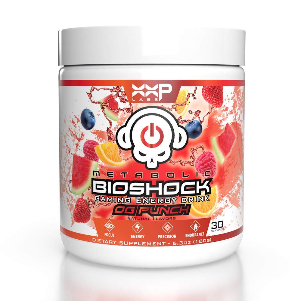 Dbl XP Labs Metabolic Bioshock - OG Punch - Gamer Energy Drink Powder, Elite Focus Formula, No Sugar with Natural Caffeine and Nootropics, 30 Servings …