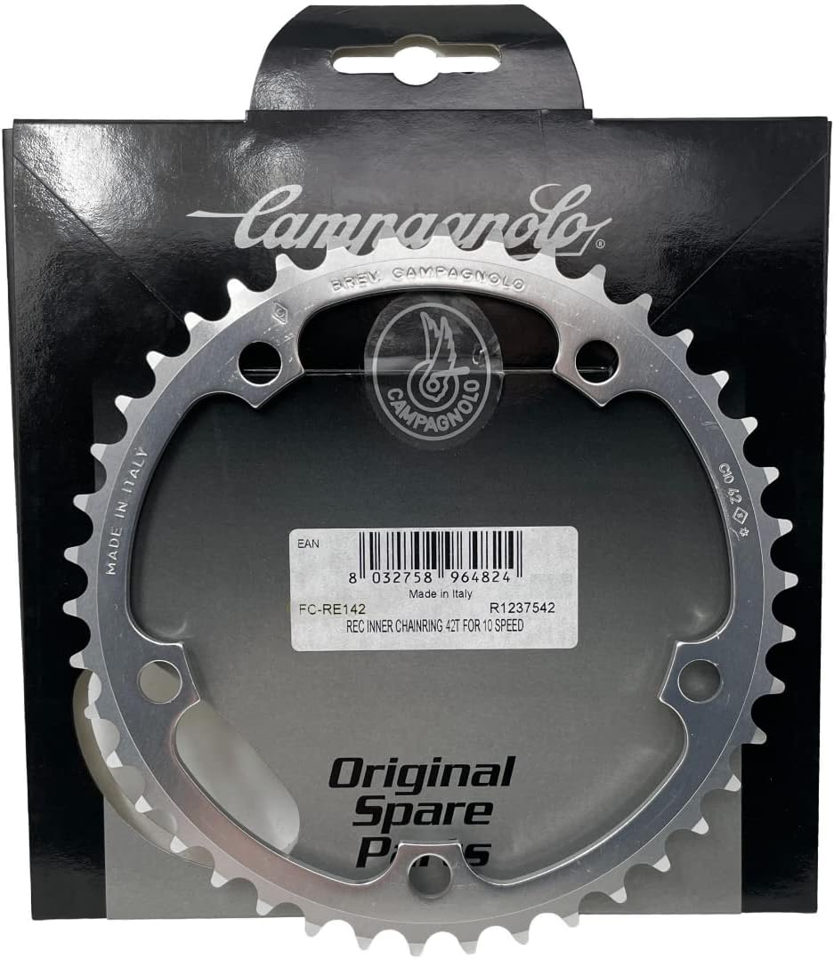 Hard To Find Bike Parts CAMPAGNOLO RECORD/CHORUS 42T FC-RE142 10 SPEED SILVER CHAIN RING BCD 135MM
