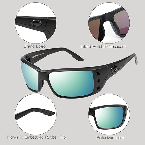 Miniatura 3 de Gafas de sol deportivas polarizadas para hombres y mujeres, ciclismo, conducción, pesca, gafas de sol cuadradas 100% de protección