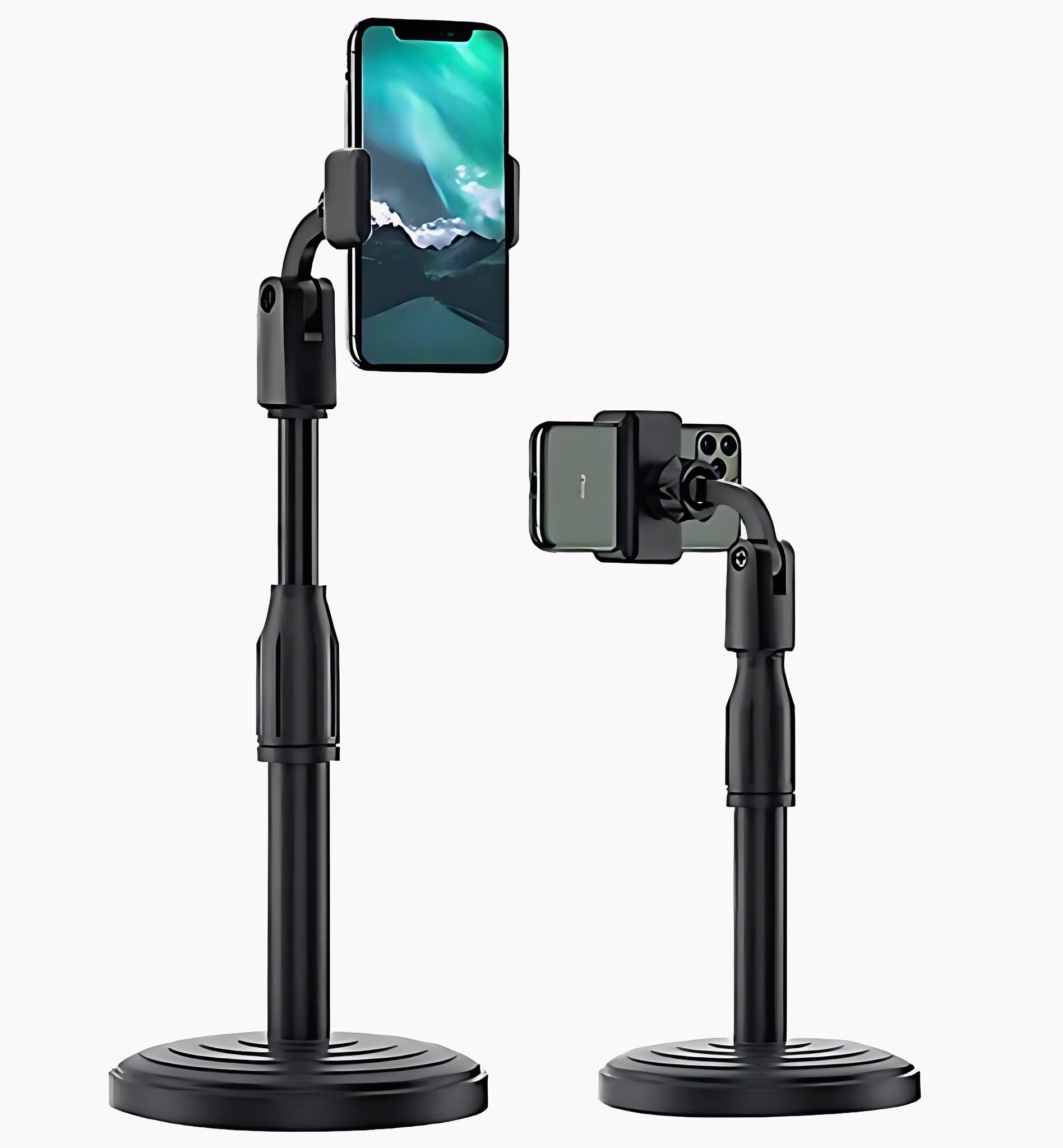 Mobile Phone Stand Multi-Angle Adjustable Desk Mount Holder with 360° Rotation | Universal Compatible with All iPhone & Android Smartphones-image-0