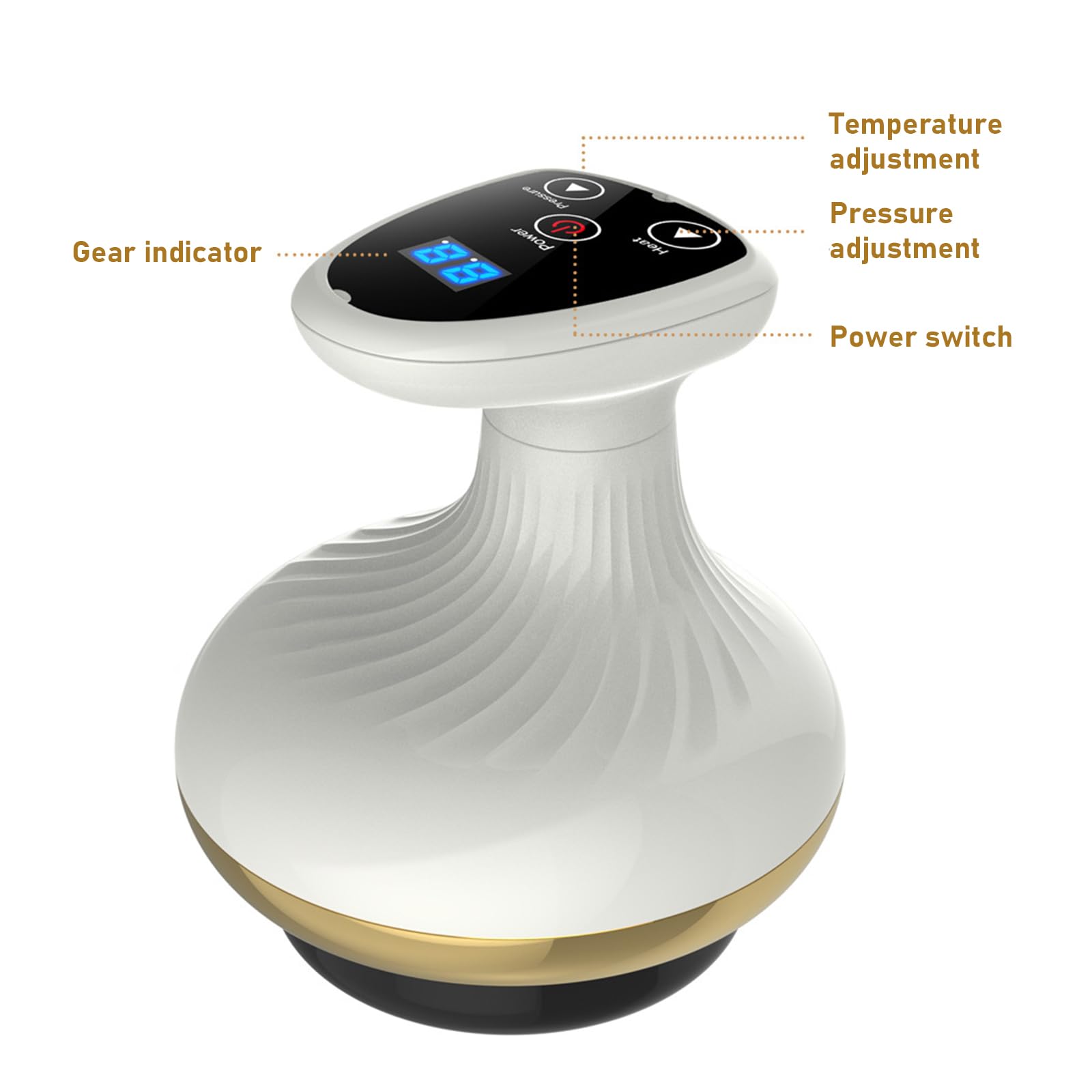 Masaje 4 en 1 masajeador contra celulitis, vacío y Gua Sha eléctrico, 9 niveles de calor, 9 niveles de succión, piel más firme y mejor circulación sanguínea, masaje profundo con calor, para uso en - 5