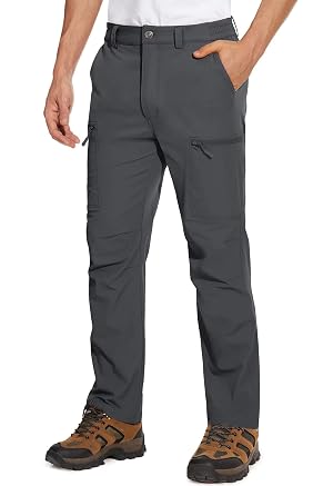 MAGCOMSEN Mens Hiking Pants 6 Pockets Water Resistant Ripstop Outdoor Pants Lightweight Quick Dry Fishing Work Pants