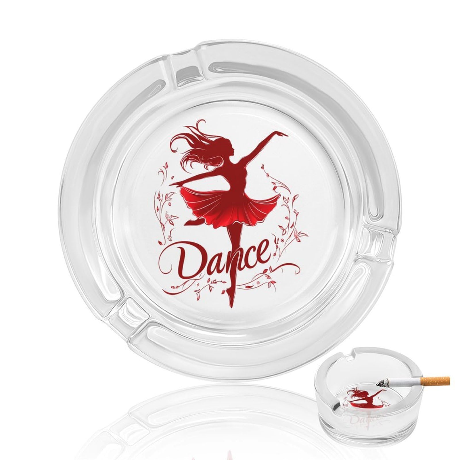 Funny Dancer Dancing Ashtray Portable Round Glass Outdoor Ash Tray for Home Office Garden Pub