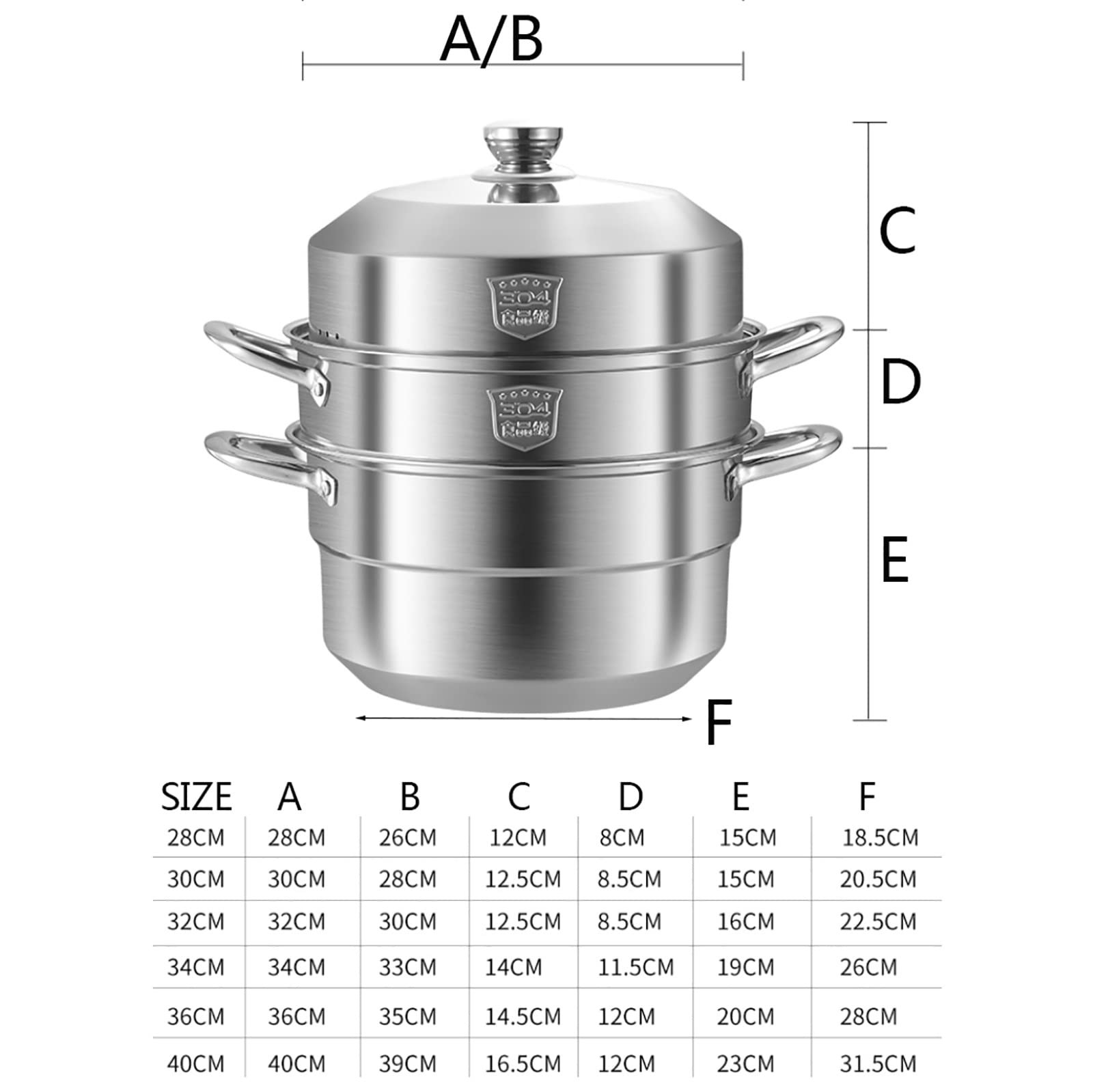 Dampfgartopf/Suppentopf/Edelstahl 304 In Lebensmittelqualität,Einteiliger Energiesammeltopfboden,Gedämpfte Meeresfrüchte,Hühnersuppe,Brei