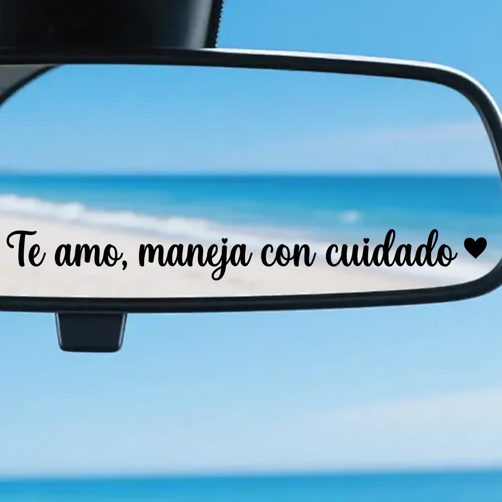 Te Amo Maneja Con Cuidado Stickers - Vemfare 3 Pcs Drive Safe I Love You Inspirational Message Car Decal, Spanish Rear View Mirror Sticker for Car,