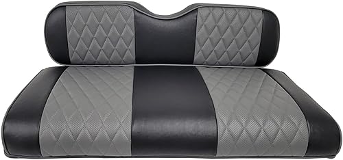 Vista 177 de Huskey - 2 fundas de asiento delantero para carrito de golf EZGO Medalist/TXT 94-13, costuras de diamante negro y azul de dos tonos con ribete azul