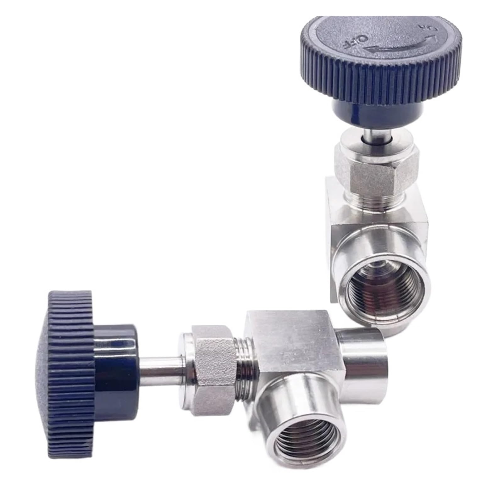 1 válvula ajustable de rosca interna de 0,3 cm, 0,6 cm, 1 cm, 1,3 cm, acero inoxidable 304 de 90 grados de encendido/apagado