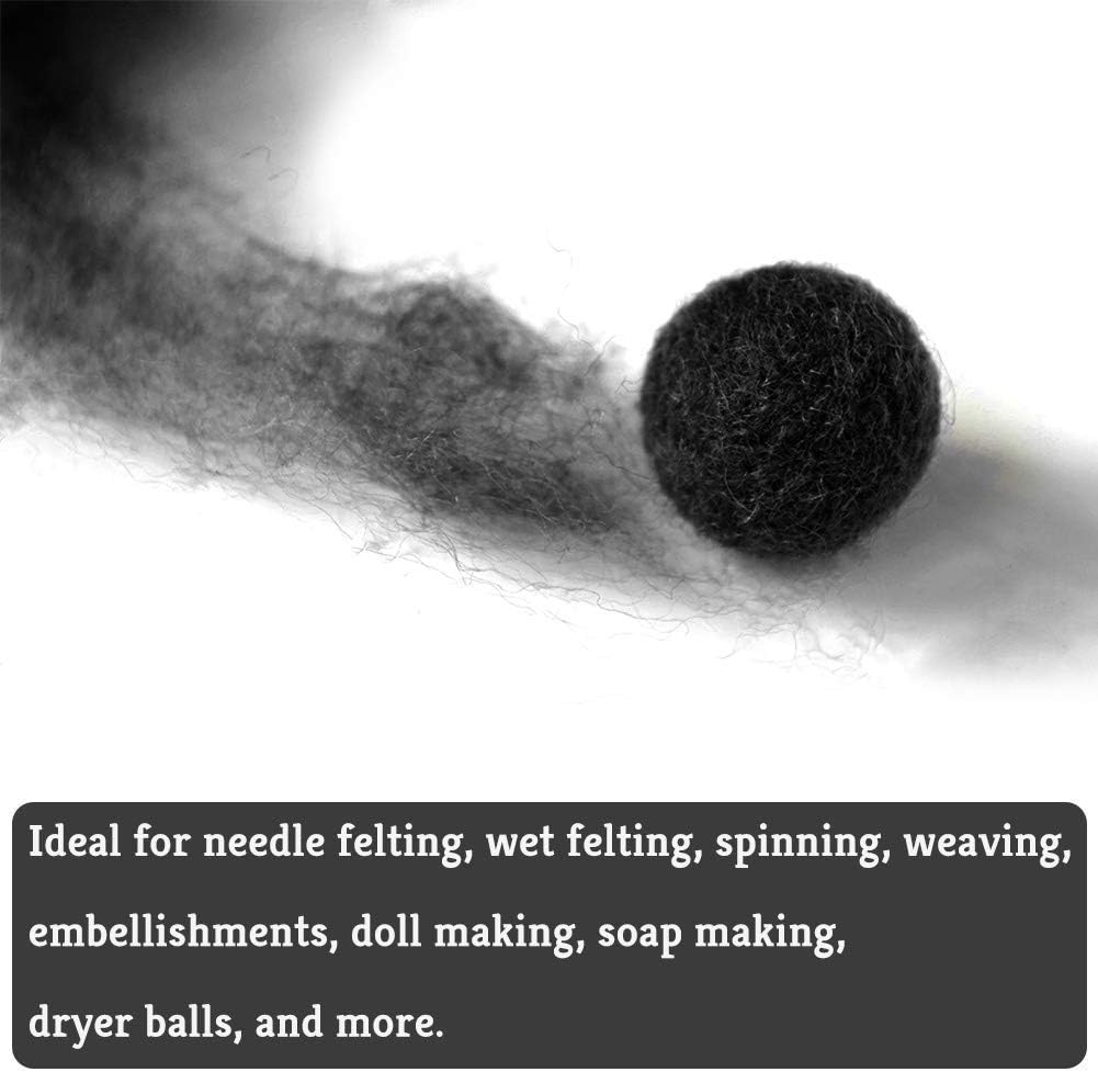 2 Pcs Wool Roving Bulk - 8.82oz Super Wool Chunky Yarn, Wool Roving Top for Needle Felting, Soft Felting Wool Supplies for Hand Spinning, Felting, Blending, Weaving and DIY Craft