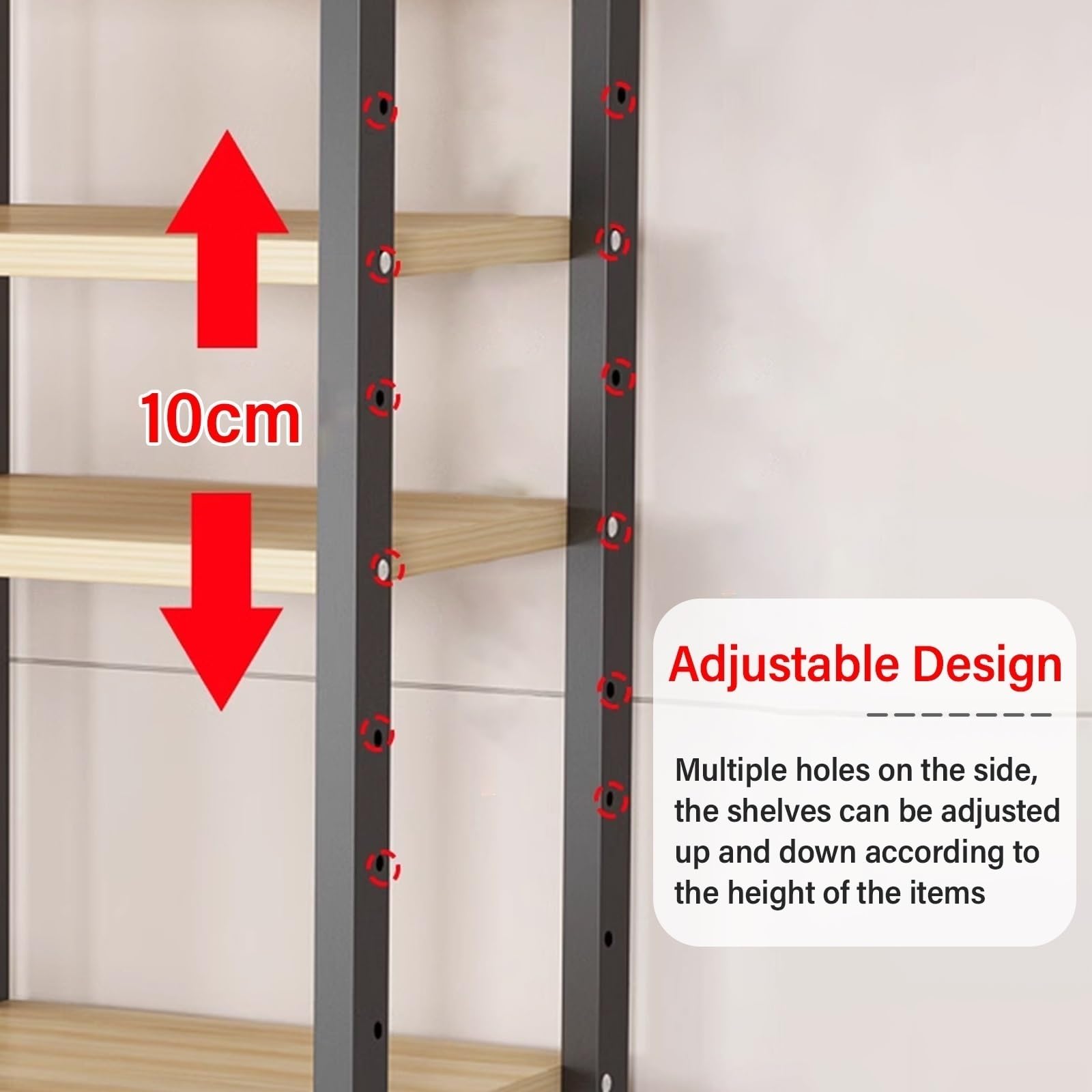 Support de Console avec Étagère Réglable en Hauteur, Tour Multimédia avec Roue, Grand Support de Composants Stéréo pour Amplificateurs