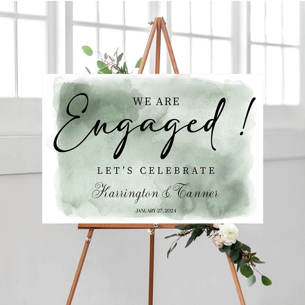 Personalized Custom Engagement Welcome Sign, Wedding Welcome Sign, Engagement Party Sign, Engagement Sign, Engagement Decorations, Version 16