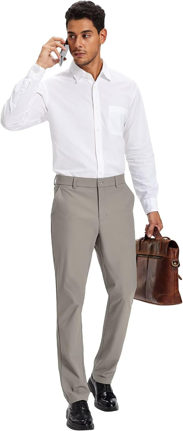 Tyhengta Men's Golf Pants 30"/32"/34" Lightweight Comfy Stretch Work Dress Pants