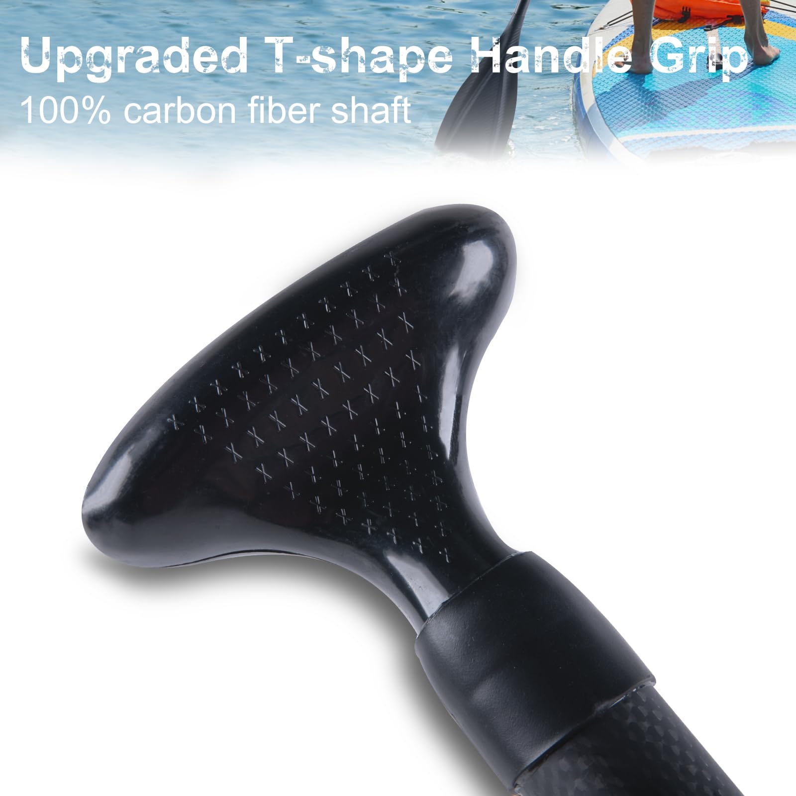 Goture Carbon Fiber Paddles Lightweight, SUP Paddles, Adjustable Carbon Shaft 3-Piece, 65.5’’ - 81.9’' Stand-up Paddle Oars for Paddleboards with Carrying Bag