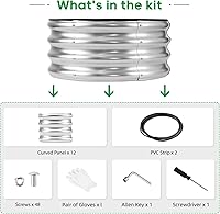 Vista 3 de JERIA Cama de Jardín Elevada, Galvanizada Elevada 2 PCS 2×2×1ft Cajas de Plantación para Exteriores con Fácil Montaje, Cama de Jardín Redonda