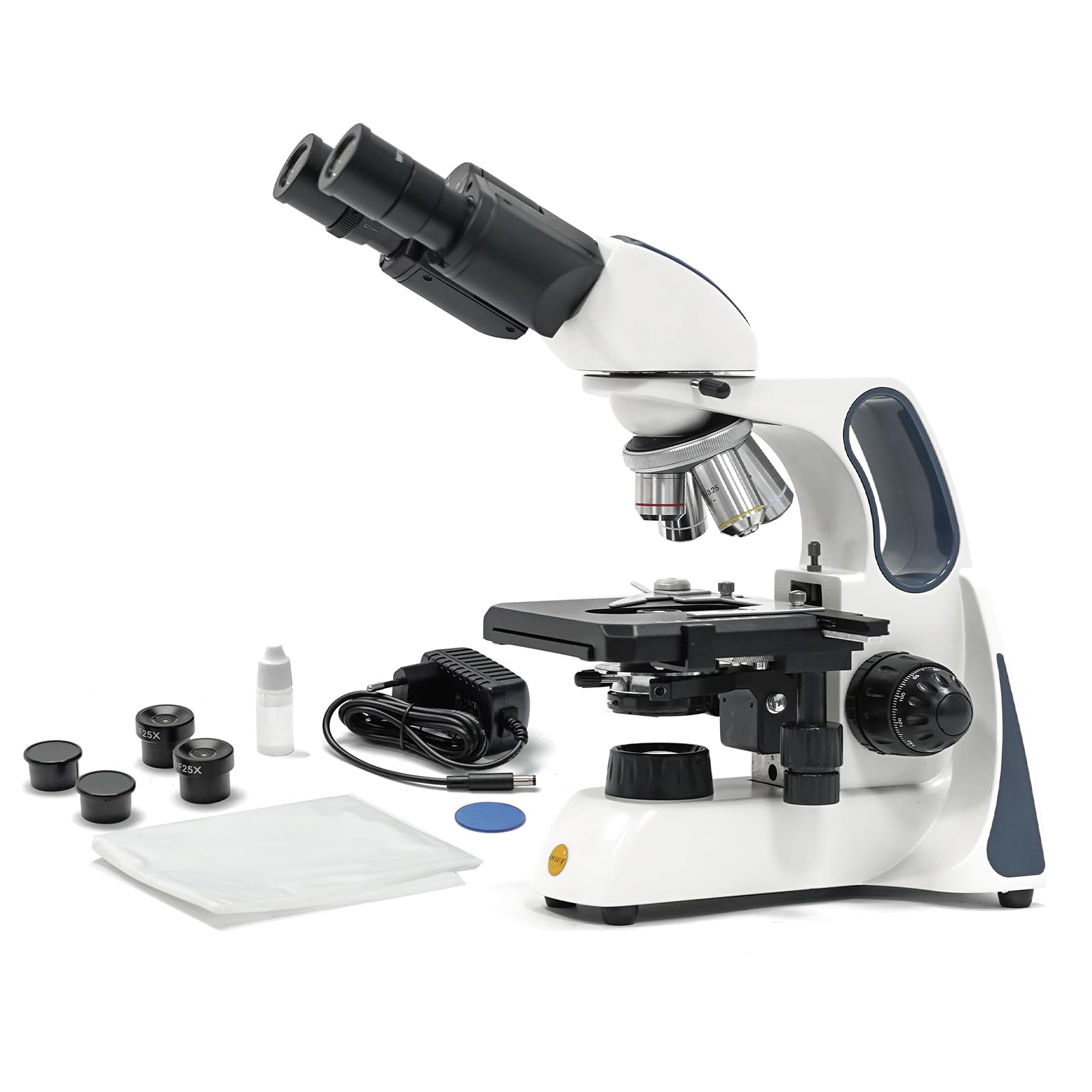 SWIFT SW400 Binokulares Compound-Mikroskop, 40X-2500X, Unendliches optisches System, Labor-Mikroskop mit WF 10X/25X Okularen, LED, Ultra-präzise Fokussierung, wiederaufladbar, kamerakompatibel