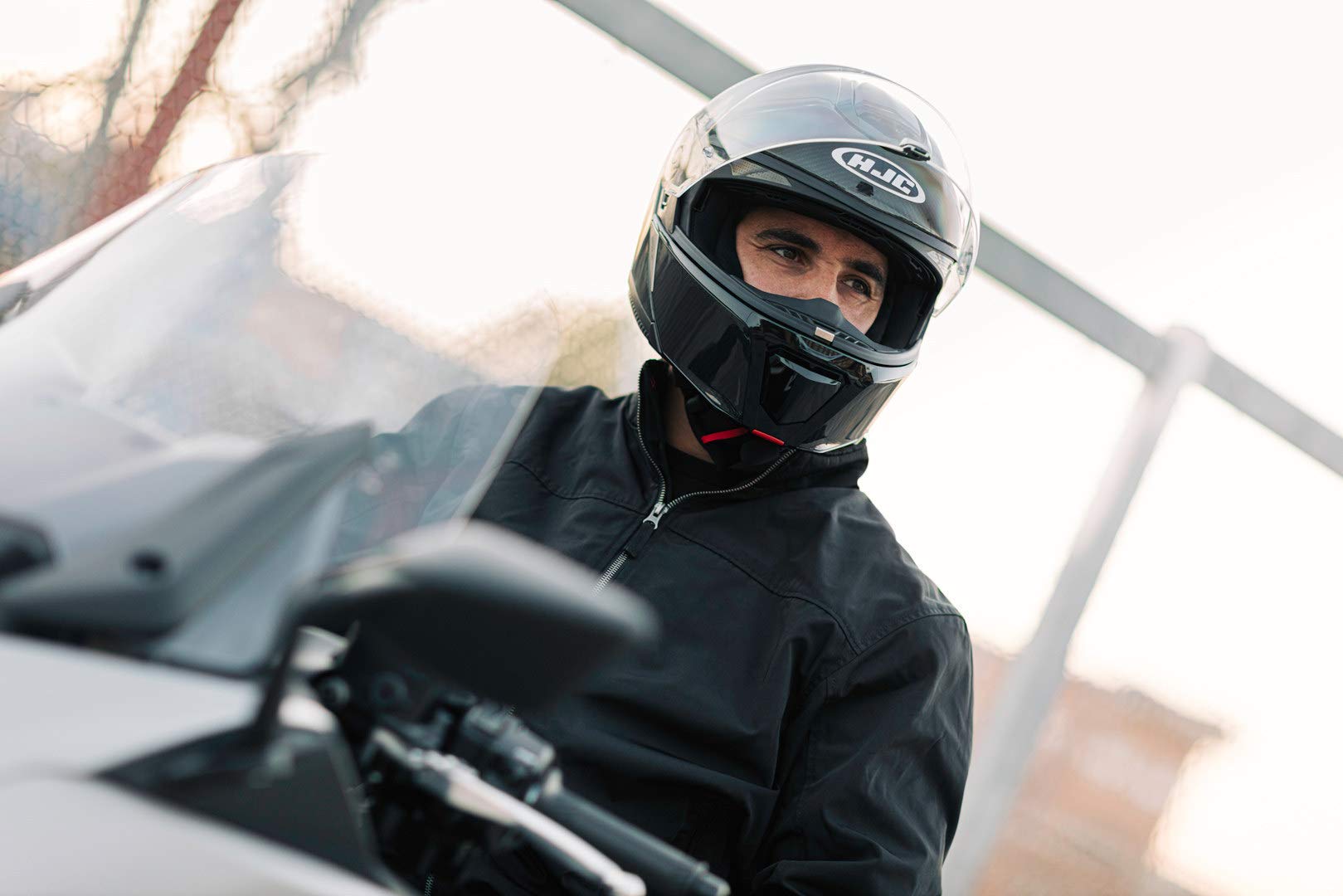 HJC NC Casque Moto Hommes, Gris/Noir, XS