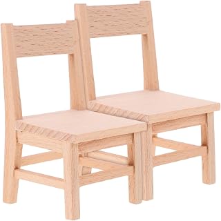 Zerodeko 2 Uds Casa De Muñecas Silla De Madera: Modelos De Sillas En Miniatura Muebles En Miniatura Sillas Modelo De Silla De Madera En Miniatura Modelo De Muebles En Miniatura