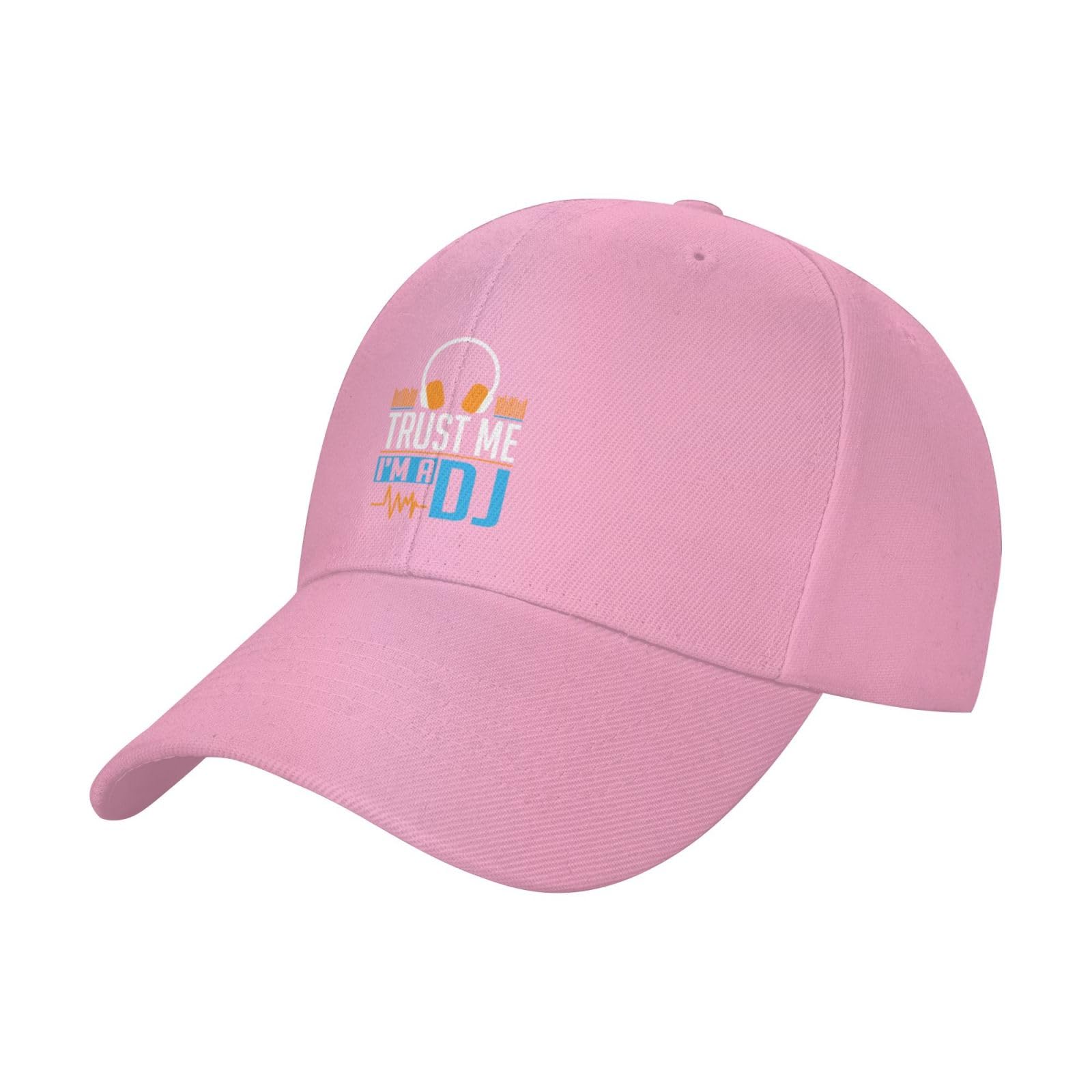 Kwqdozf Unisex Pink Trust Me I'm The Dj Hat Adult Adjustable Baseball Cap Headgear For Men Women