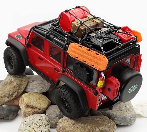 Miniatura 4 de GLOBACT 124 118 RC Crawler Accesorios Decoración del techo del automóvil, red de equipaje, tablero de recuperación, extintor de incendios, caja de