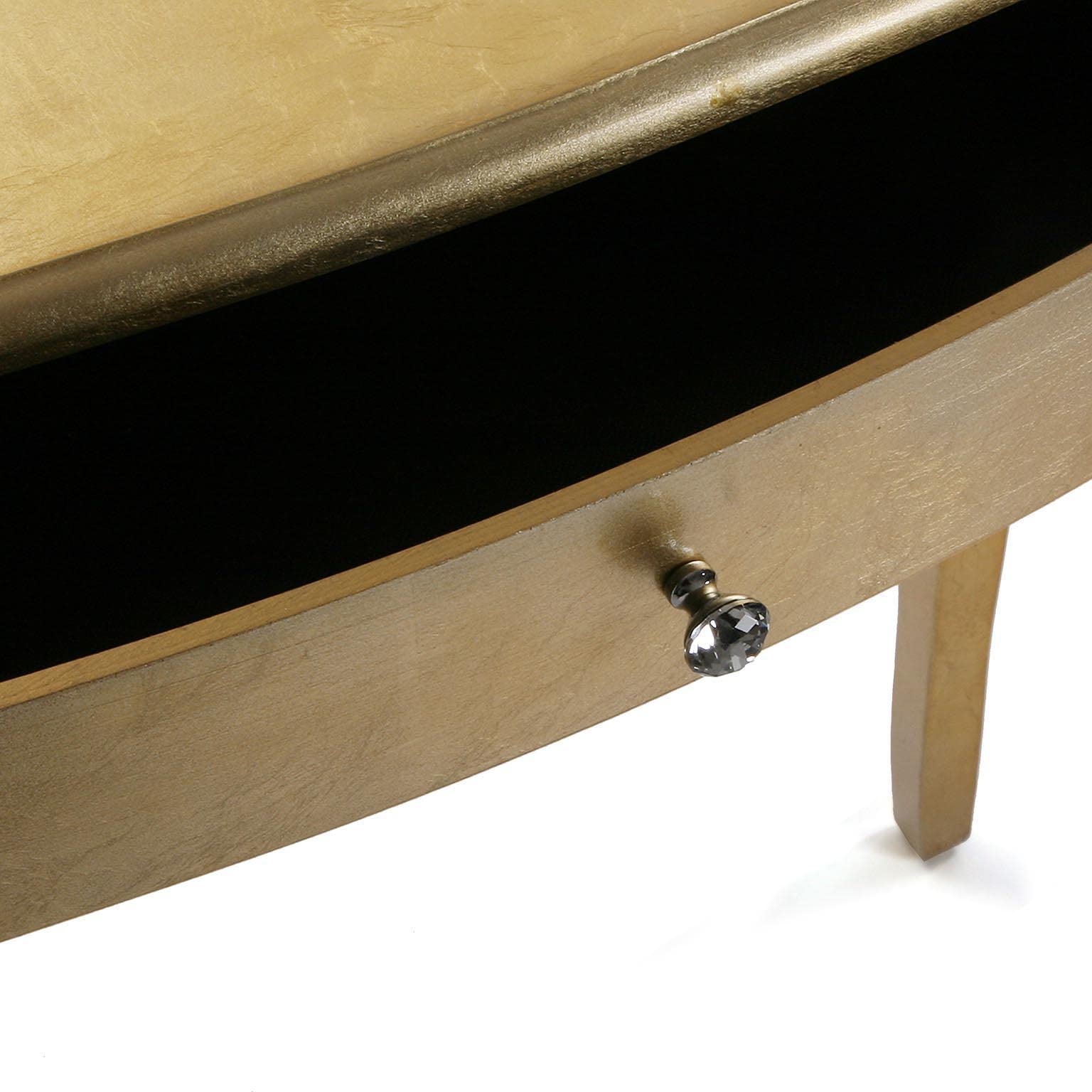 VERSA Cagliari Consolle Ingresso, Tavolo Consolle, Tavolino Ingresso, Tavolo Salotto, con 1 cassetto, Misure (A x L x l) 80 x 30 x 80 cm, Legno, Colore Dorato