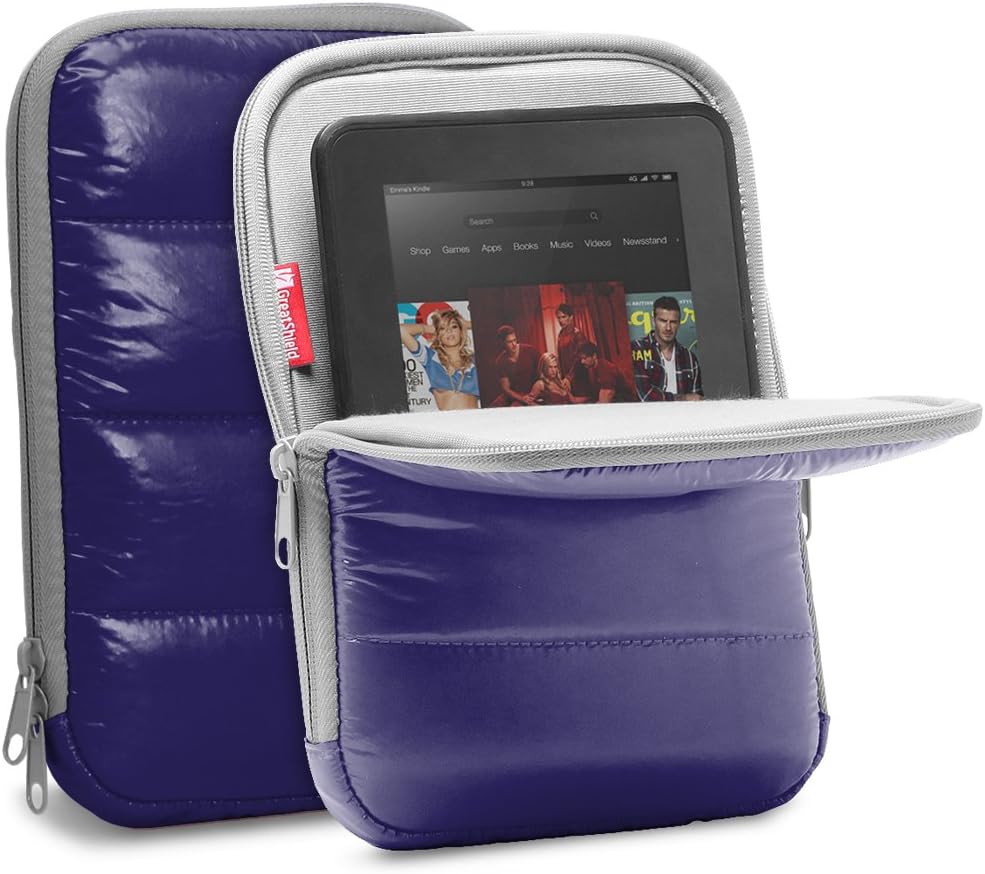 GreatShield ARCTIC [Quilted Material | Kickstand] Sleeve Case for 7" to 8"-inch Tablets - Fits Apple iPad Mini, Galaxy Tab 7, Nexus 7, LG, Asus Tablet - Blue