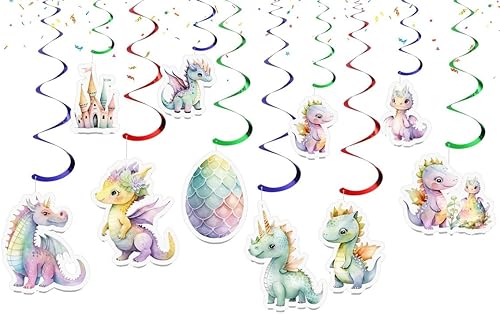 Miniatura 7 de Dragons Streamers Decoraciones de cumpleaños para niños  Lindos remolinos de fiesta de dragón  Suministros de fiesta para niños  Serpentinas