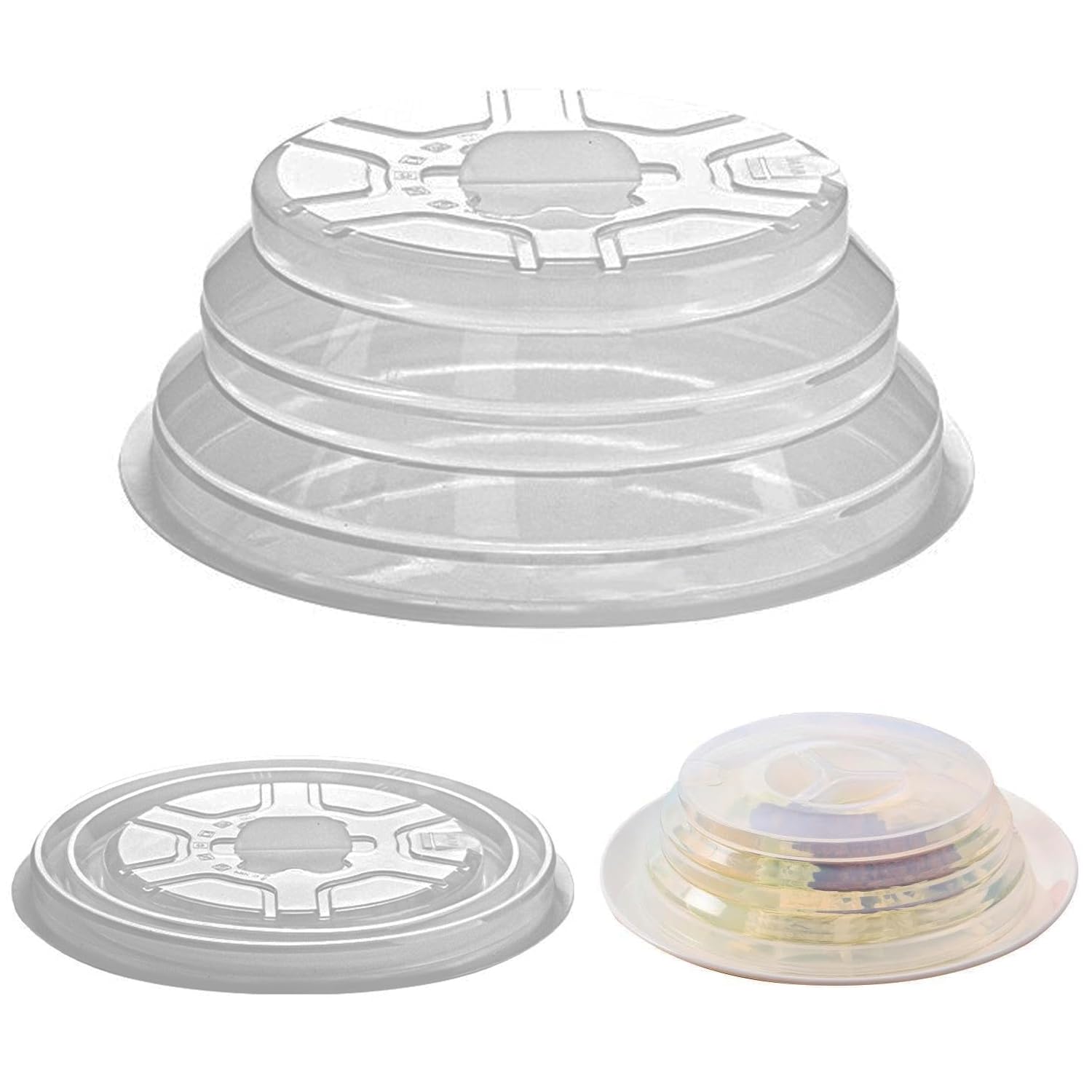 Tapa para Microondas Contra Salpicaduras, Tapa de Silicona para Almacenar Alimentos, Cubiertas Para Platos, con Orificio de VaporRedonda, Apto para lavavajillas (XL)