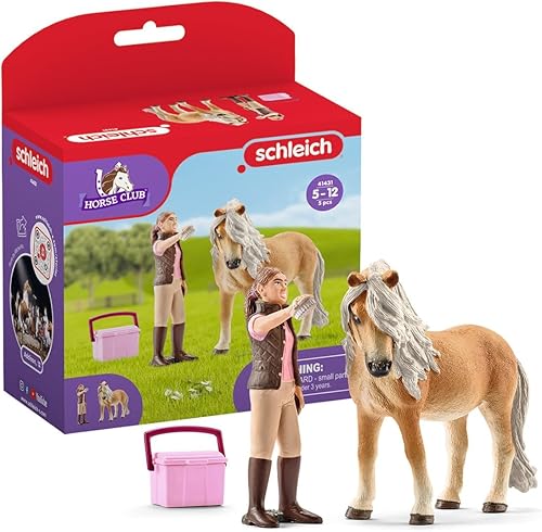 Schleich Horse Club Horse Toy para niñas y niños a partir de 5 años, novio con pony islandés