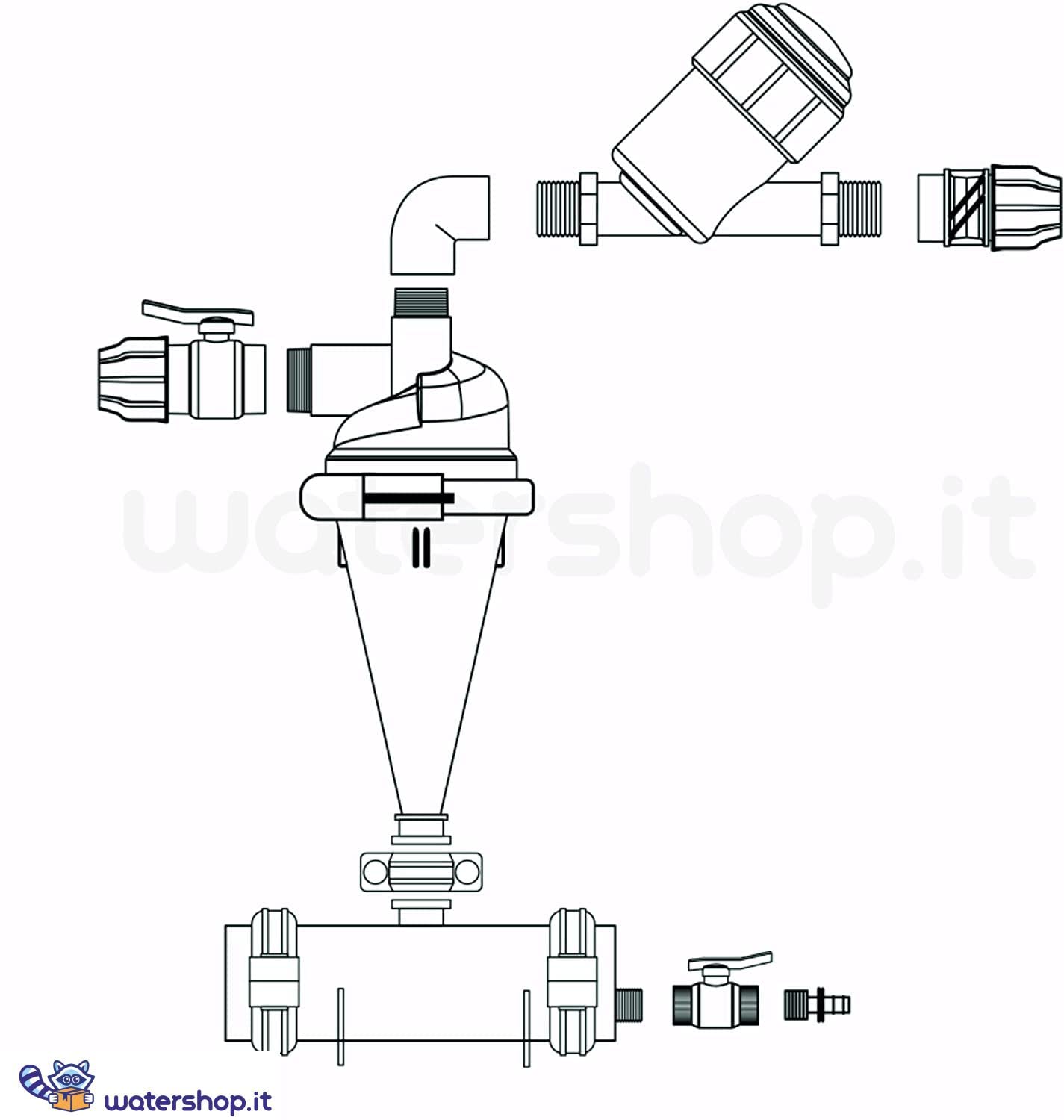 WaterShop Sistema Filtrante ø 2" Kit Completo