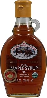 Grade A Dark Maple Syrup, Gluten Free, 8-ounce Glass Jugs (Case of 12)