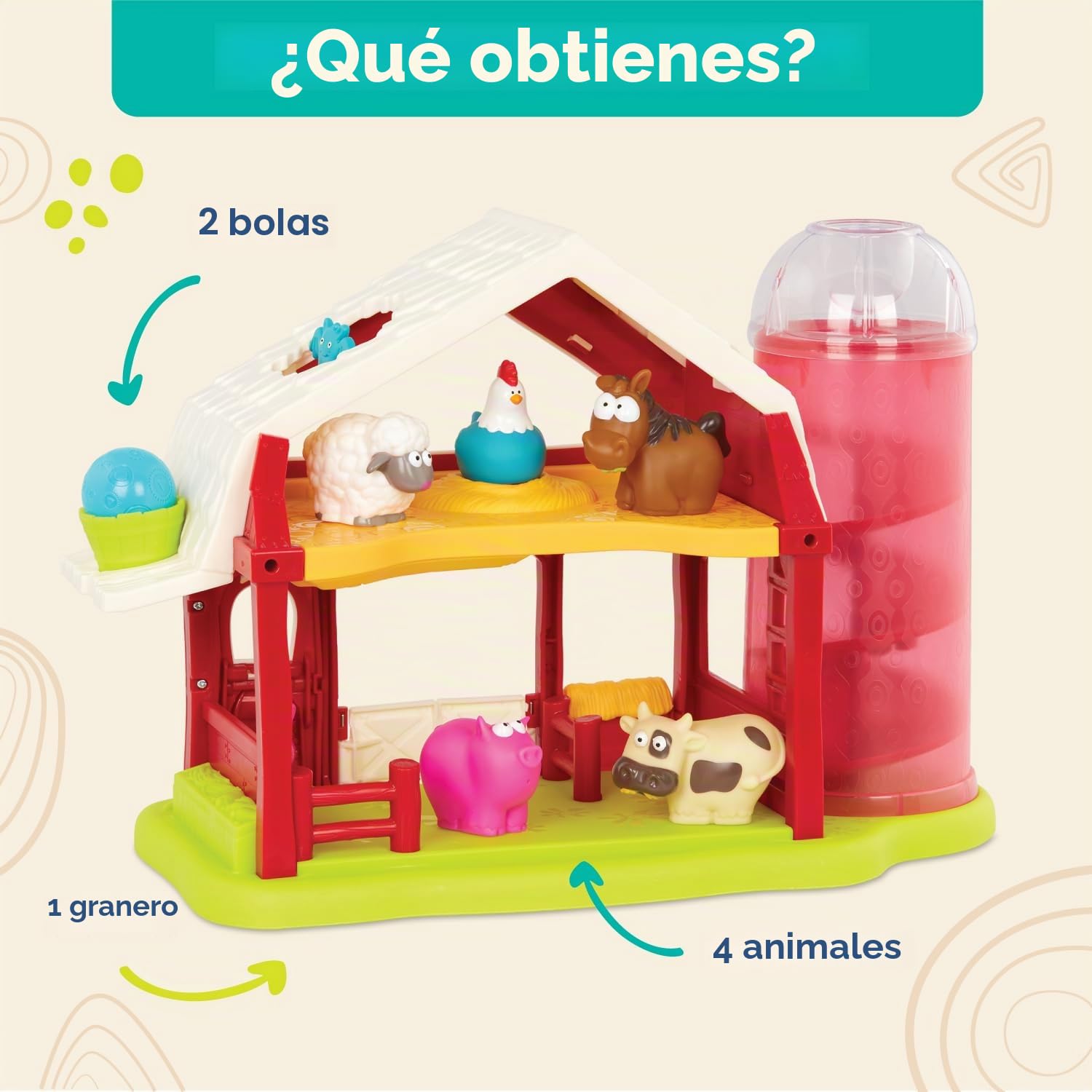 B. toys Granja Musical interactiva, Granero Rojo con Luces y Sonido