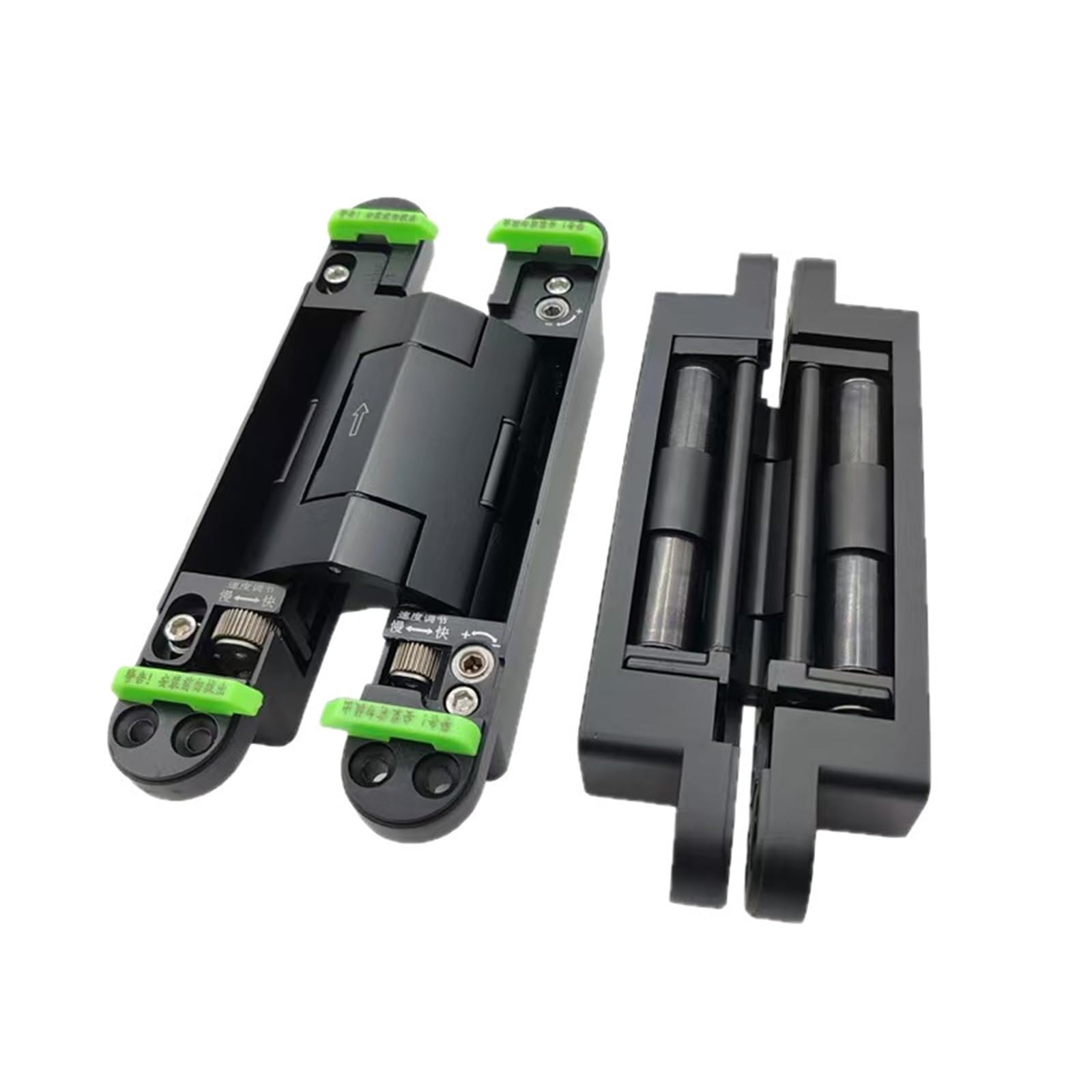 Hydraulic Three-Dimensional Buffer Hinge Concealed 90-Degree 1Pcs ﻿(Blackdoublecylinderhydraulichinge)