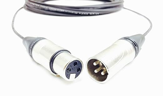 Custom Cable Connection 100ft XLR Male to Female Black Plenum Audio Cable by Custom Cable Connection