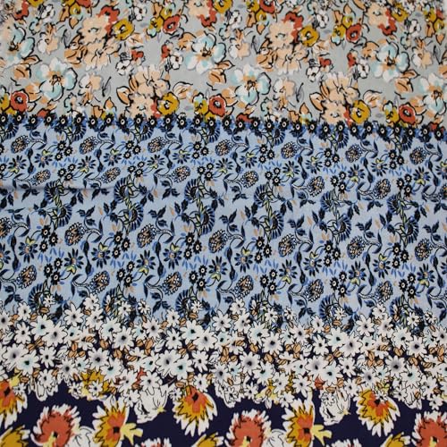 Stylish FABRIC 55" Wide Printed 100% Rayon Challis Fabric by The Yard-(155 GSM) -Lightweight